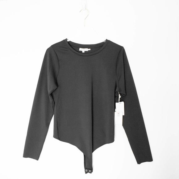 Good American Black Scoop Neck Full Sleeve Bodysuit Size XL - Picture 2 of 6